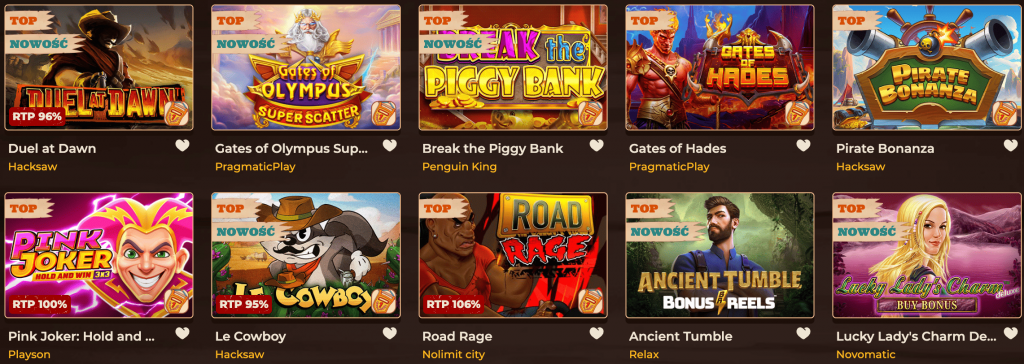 Bogata oferta gier w SmokAce Casino