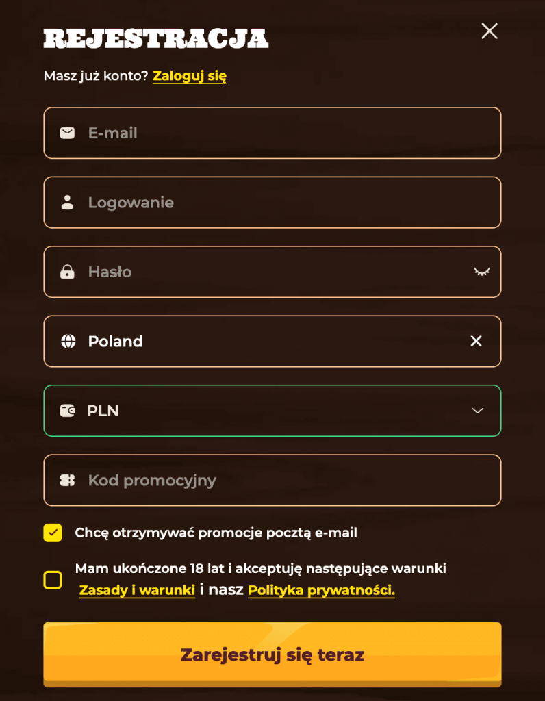 Rejestracja krok po kroku w Casino SmokAce